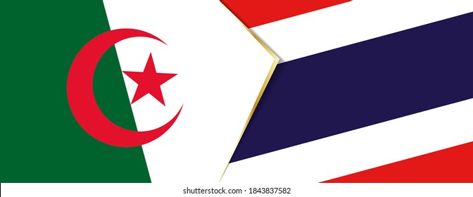 Banderas de Argelia y Tailandia, dos banderas vectoriales símbolo de relación o enfrentamiento.
