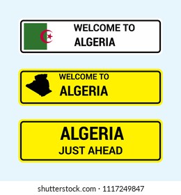 Algeria Traffic Signs Board Design Vector 