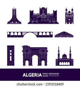 Algeria travel destination grand vector illustration. 