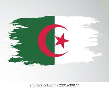 Algeria vector flag painted with a brush. Algeria vector flag. svg