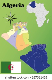 Algeria vector set. Isolated