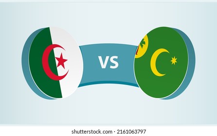 Algeria versus Cocos Islands, team sports competition concept. Round flag of countries.