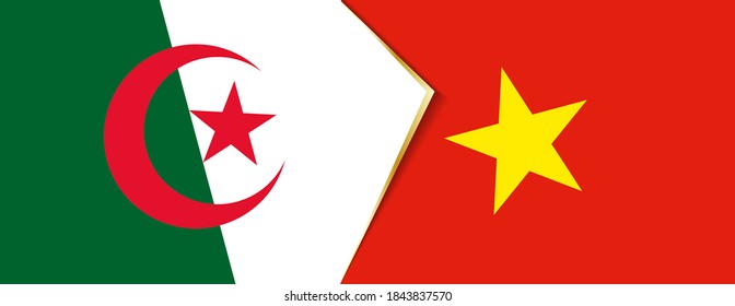 Algeria and Vietnam flags, two vector flags symbol of relationship or confrontation.