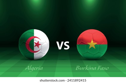 Algeria vs Burkina Faso football scoreboard broadcast template for soccer africa tournament 2023