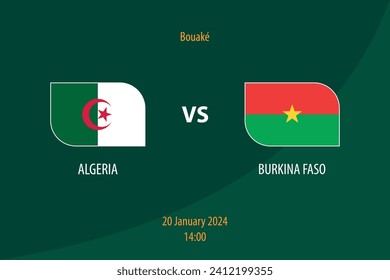 Algeria vs Burkina Faso football scoreboard broadcast template for soccer africa tournament 2023