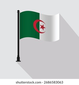 Argelia ondeando bandera Ilustración vectorial de poste