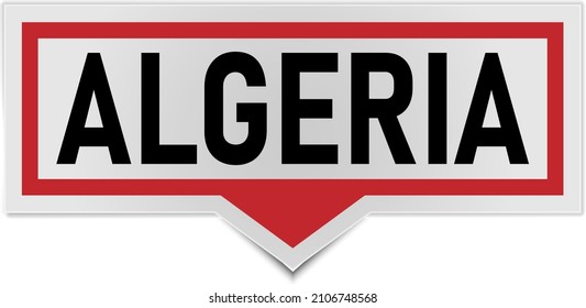 Algeria word on a speech bubble- vector illustration