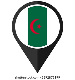 algeria in the world flag location point icon pack