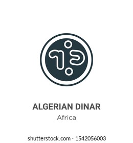Algerian dinar vector icon on white background. Flat vector algerian dinar icon symbol sign from modern africa collection for mobile concept and web apps design.