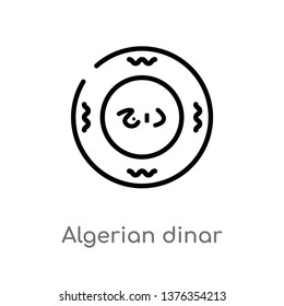 algerian dinar vector line icon. Simple element illustration. algerian dinar outline icon from africa concept. Can be used for web and mobile