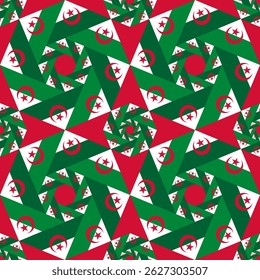 Achteckmuster der algerischen Flagge. geometrischer Hintergrund für die Dekoration. Vektorgrafik