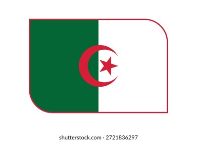 Algerian flag rounded corner vector algeria official colors and proportions north african country national ensign patriot symbol