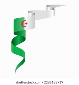 Algerian flag wavy abstract background. Vector illustration.