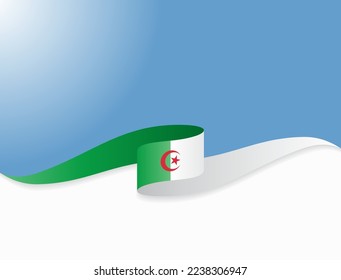 Algerian flag wavy background layout. Vector illustration.