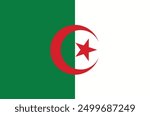 Algerian national flag. Algeria flag. Vector illustration