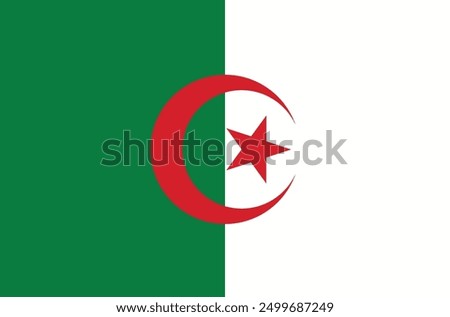 Algerian national flag. Algeria flag. Vector illustration