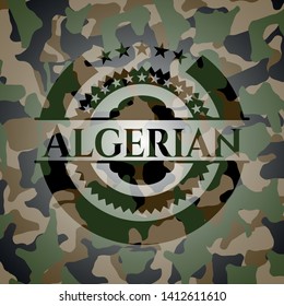 Algerian on camouflaged texture. Vector Illustration. Detailed.