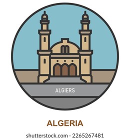 Argel. Ciudades y pueblos de Argelia. Punto de referencia plano