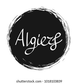 Algiers city, handwriten text. Vector calligraphic design.