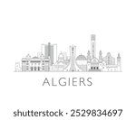 Algiers cityscape line art style vector illustration