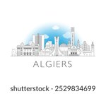 Algiers cityscape line art style vector illustration