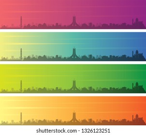 Algiers Multiple Color Gradient Skyline Banner