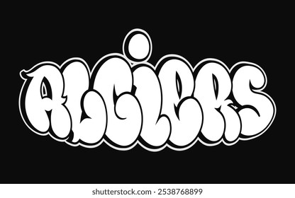 Argel - letras de una sola palabra, estilo de graffiti. Logotipo dibujado a mano de Vector. Camiseta divertida de la impresión del estilo del graffiti de Argel, moda, concepto del cartel