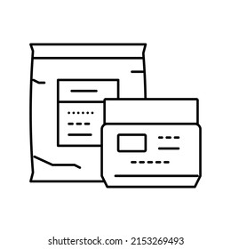 alginate face mask packages line icon vector. alginate face mask packages sign. isolated contour symbol black illustration