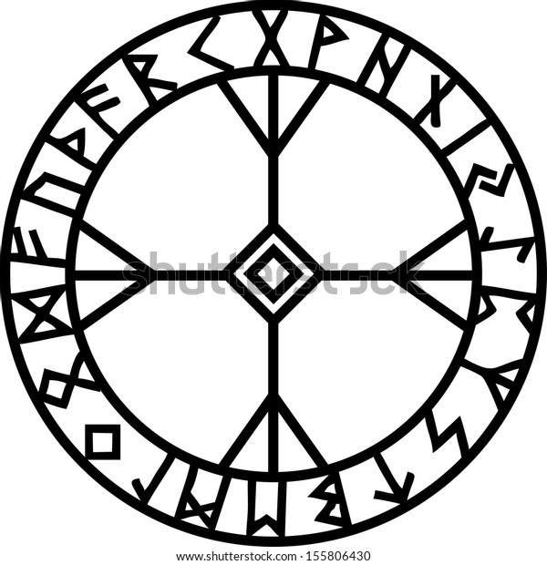 Algiz Rune Elhaz Runic Amulet Stock Vector (Royalty Free) 155806430