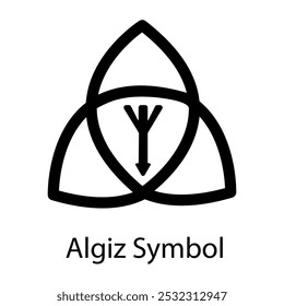 Algiz symbol icon in glyph style