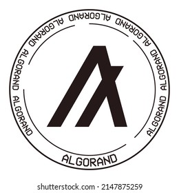 Algorand ALGO blockchain cryptocurrency vector symbol. Blockchain currency flat logo on white background vector illustration.