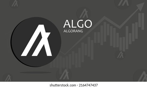Algorand ALGO. Chart Background Concept Cryptocurrency.