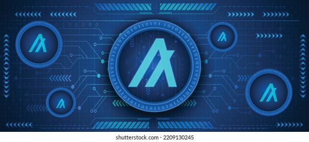 Algorand ALGO crypto currency coin futuristic finance concept banner vector