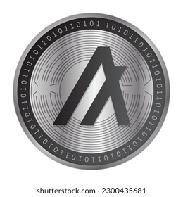 Algorand (ALGO) crypto currency silver metallic coin vector illustration. Can be used as virtual money icon, logo, emblem, sticker and badge designs.