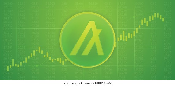 Algorand (ALGO) crypto currency virtual money trading chart infographic background vector illustration template