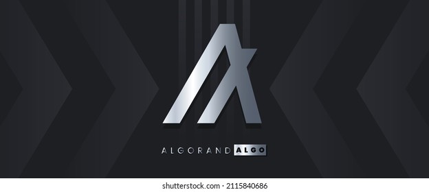 Algorand ALGO Cryptocurrency symbol vector illustration. Block chain based technology background with crypto logo design. 