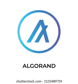 Algorand Cryptocurrency coin icon. ALGO coin symbol. Cryptocurrency vector icon. Flat Vector illustration - Vector