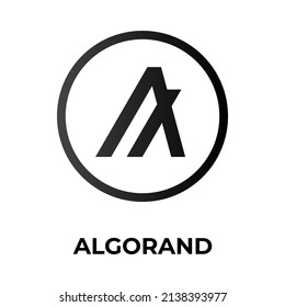 Algorand Cryptocurrency coin icon. ALGO coin symbol. Cryptocurrency vector icon. Flat Vector illustration - Vector