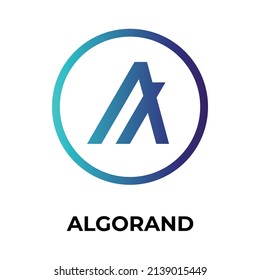Algorand Cryptocurrency coin icon. ALGO coin symbol. Cryptocurrency vector icon. Flat Vector illustration - Vector