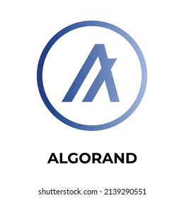 Algorand Cryptocurrency coin icon. ALGO coin symbol. Cryptocurrency vector icon. Flat Vector illustration - Vector