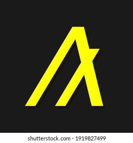 Algorand Yellow Logo. Isolated On Dark Background.