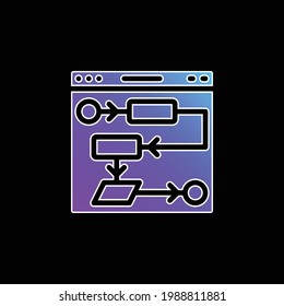 Algorithm blue gradient vector icon