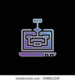 Algorithm blue gradient vector icon