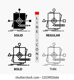 Algorithm, business, foretelling, pattern, plan Icon in Thin, Regular, Bold Line and Glyph Style. Vector illustration
