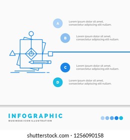 Algorithm, business, foretelling, pattern, plan Infographics Template for Website and Presentation. Line Blue icon infographic style vector illustration