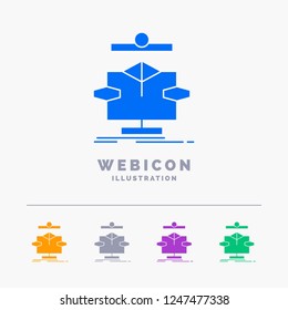 Algorithm, chart, data, diagram, flow 5 Color Glyph Web Icon Template isolated on white. Vector illustration