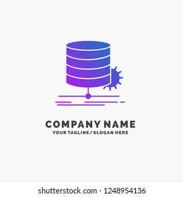 Algorithm, chart, data, diagram, flow Purple Business Logo Template. Place for Tagline.