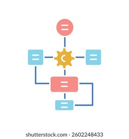 Algorithm color flat icon. Isolated element. Editable stroke.
