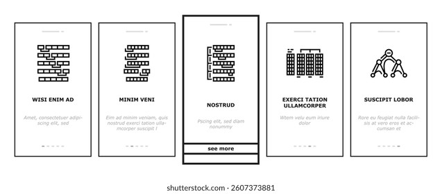 algorithm data technology ai onboarding mobile vector software digital, computer process, information security, web financial, network algorithm data technology ai illustrations