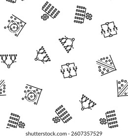 algorithm data technology ai vector seamless pattern thin line illustration